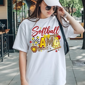Retro Softball Mama Shirt, Comfort Colors Cotton Tee Bild 4