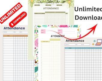 Printable Monthly Attendance Tracker, Homeschool, Classroom (Digital Download)
