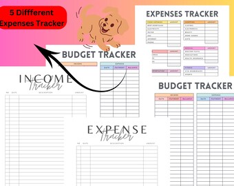 Afdrukbare Expense Tracker-sjabloon, persoonlijke financiële planner (digitaal)