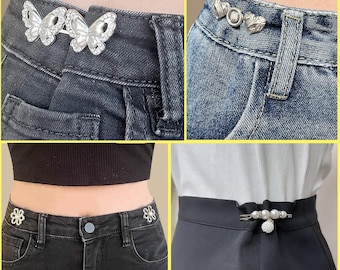 16 Set Pant Waist Tightener for Women | Adjustable Butterfly Pins for Loose Jeans & Pants