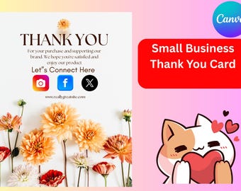 Tarjeta de agradecimiento para pequeñas empresas: plantilla DIY (Canva)