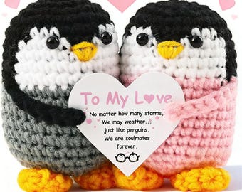 Crochet Penguin Couple, Handmade Valentine's Day Gift