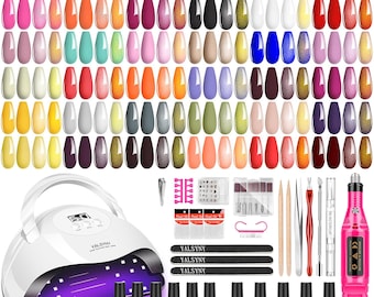 36 Color Gel Nail Polish Kit with UV Lamp and Nail Drill, DIY Gel Manicure Nail Art Starter Set for Home Salon