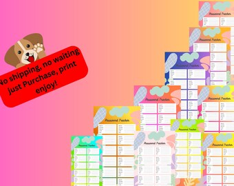 Rastreador de suscripciones y contraseñas, registro de gastos recurrentes (3 archivos PDF)