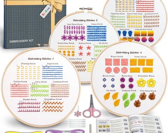 Beginner Embroidery Stitches Practice Kit | Hand Embroidery for Adults & Kids