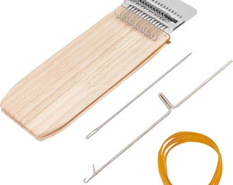 Arricraft Wood Knitting Loom | Mini Weaving Frame Loom Kit with Pins | DIY Weaving Art Tool for Mending & Clothes Repair