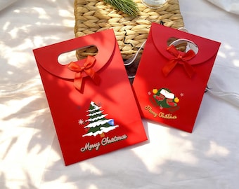 Bulk Christmas Gift Bags/Luxury Gift Bag with Bow/Custom Bag for Christmas Party/Personalized Paper Gift Bags/Christmas Gift Idea/Xmas Decor