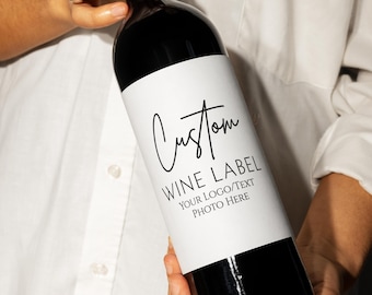 Custom Wine Bottle Label with Logo/Text/Photo/Wedding Wine Label/Personalized Wine Label for Birthday/Graduation/Bachelorette/Xmas Holiday