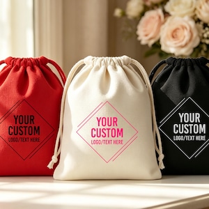 Bolsas con cordón personalizadas con logotipo de empresa, bolsas de algodón para regalos de boda/cumpleaños/despedida de soltera/navidad, bolsas para lavandería a granel, bolsitas para empaquetar joyas.