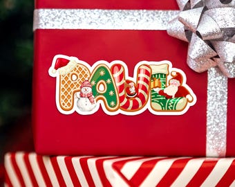 Christmas Stickers Name/Christmas Stickers Labels/Personalized Christmas Gift Stickers/Holiday Labels for Xmas Gift/Package Envelope Seals