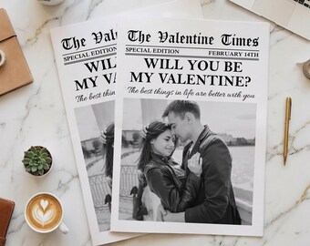 Photo personnalisée pour la Saint-Valentin | Journal romantique imprimable | Cadeau Saint-Valentin | Serez-vous mon valentin | Journal de la Saint-Valentin Cupidon