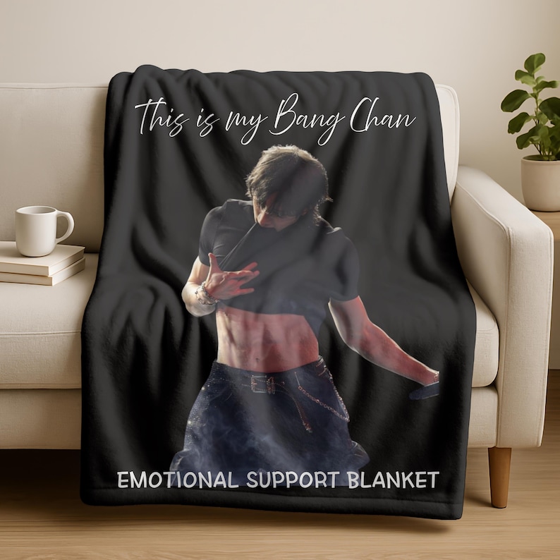 Cozy Bang Chan Support Blanket,Kpop Skz Fans Christmas Gift,This is my Bang Chan Blanket,Stray Kids Tour Merch,Birthday Gift for Skz Fans image 2