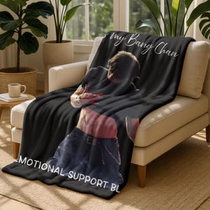 Cozy Bang Chan Support Blanket,Kpop Skz Fans Christmas Gift,This is my Bang Chan Blanket,Stray Kids Tour Merch,Birthday Gift for Skz Fans image 7