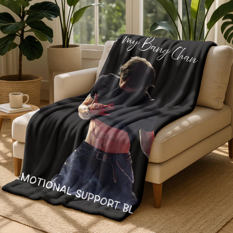 Cozy Bang Chan Support Blanket,Kpop Skz Fans Christmas Gift,This is my Bang Chan Blanket,Stray Kids Tour Merch,Birthday Gift for Skz Fans image 7