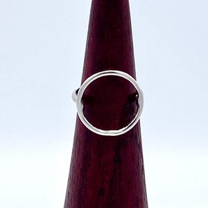 Circle Geometric Ring/ Circle Sterling Silver/ 6 1/2 Sterling Silver Ring / Round Sterling Silver Ring