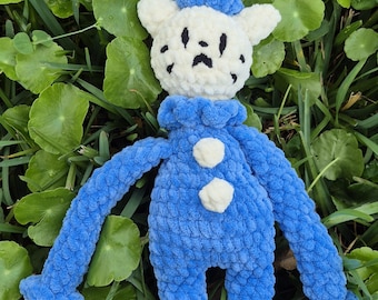 Sad Jester Clown Crochet Cat | Handmade Stuffed Animal