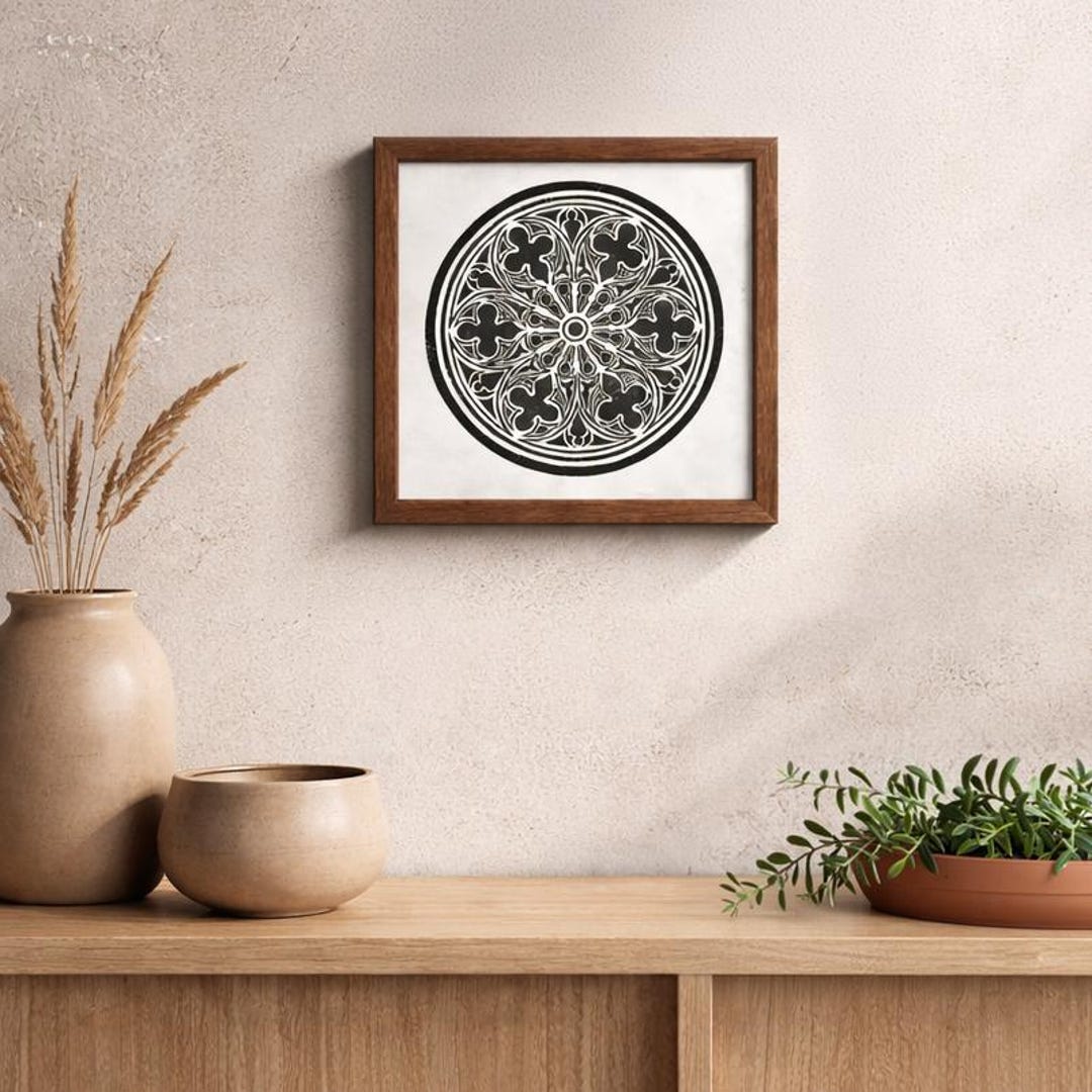 Linocut Window Gothic Window Linocut Print – Black Medieval Architectural Art (A5) - Etsy