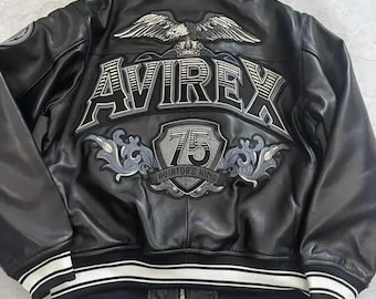 Avirex 75th Anniversary Aviator's King Black Leather Jacket