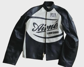 Aime Leon Dore X Vanson Leather Biker Jacket: Embroidered Moto