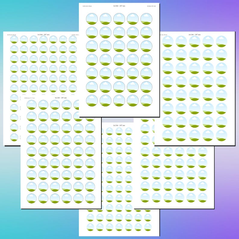 Sticker Template Rows Editable Canva Sticker Template • Printable A4 Sticker Sheet • Small ...
