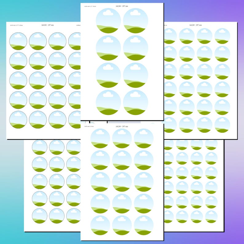 Editable Canva Sticker Template • Printable A4 Sticker Sheet • Small ...