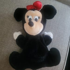 Juguete de marioneta de mano de peluche vintage de Minnie Mouse de Disney de 12 pulgadas, ¡lindo! imagen 1