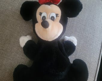 Applause Vintage Disney Minnie Mouse Plush Hand Puppet Toy 12" Cute!
