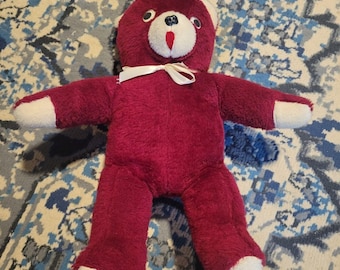 ¿Premio de Carnaval Vintage de los años 60? Oso de peluche burdeos