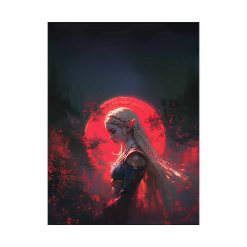 Zelda Blood Moon Queen Gaming Poster 12 X 16in Gift for Gamers Totk