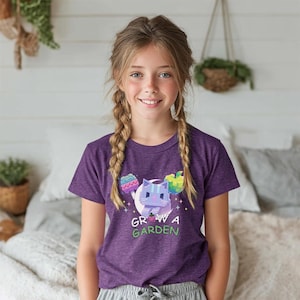 Grow a Garden Moon Cat YOUTH size t-shirt | Gift for Girls | Roblox | GaG candy blossom, sugar apple | gift for gamers