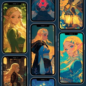 Zelda Tempel Kollektion | Digitaler Download, druckbares SET, Bildschirmhintergrund, Hintergrundbild, 8 Dateien