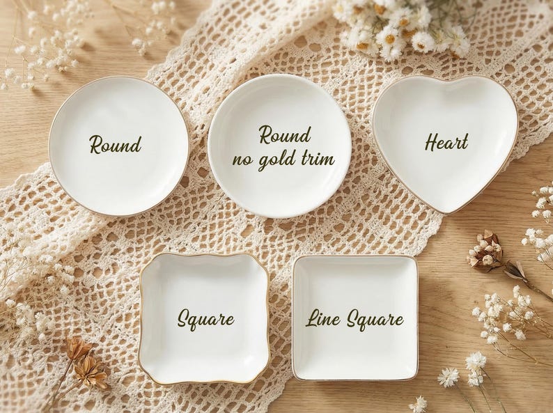 Personalized Mickey Minnie Engaged Ring Dish, Custom Name Ceramic Trinket Tray, Gold Rimmed Disney Jewelry Holder, Engagement Keepsake Gift image 7