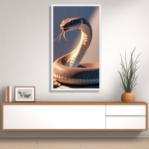 Realistic Snake Close-Up Canvas, Serpent Wall Art, Nature Wildlife Canvas, Animal Home Decoration, Reptile Art Print image 5