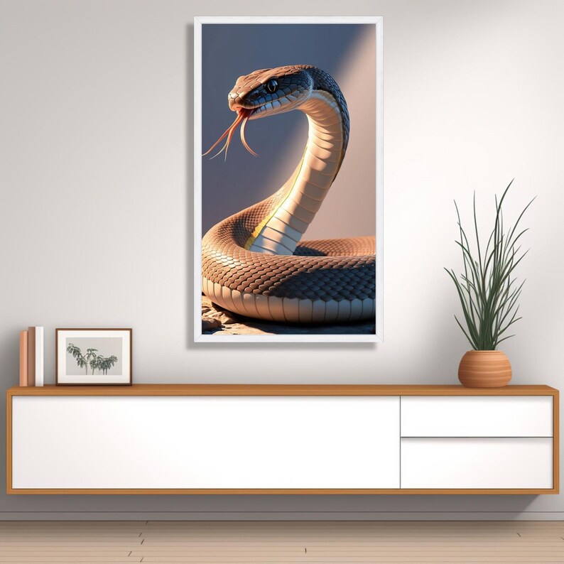 Realistic Snake Close-Up Canvas, Serpent Wall Art, Nature Wildlife Canvas, Animal Home Decoration, Reptile Art Print image 5