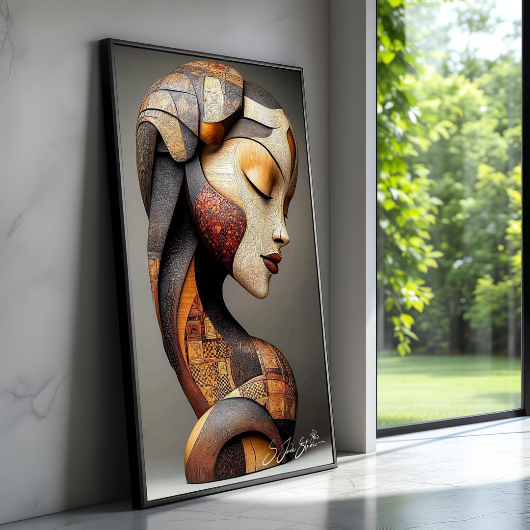 Abstract Woman Portrait Canvas, Modern Artistic Face Wall Art ...