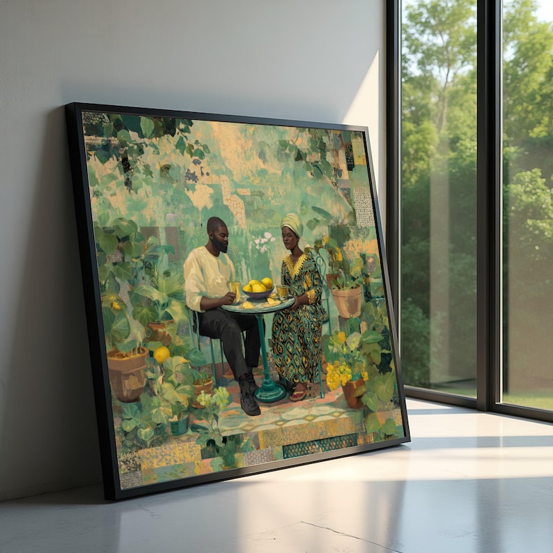 Intimate Garden Scene Canvas, Njideka Akunyili Crosby African Culture ...