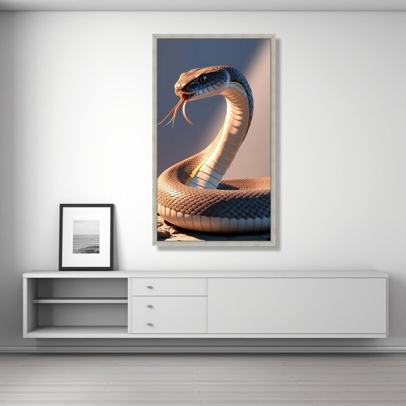Realistic Snake Close-Up Canvas, Serpent Wall Art, Nature Wildlife Canvas, Animal Home Decoration, Reptile Art Print image 4