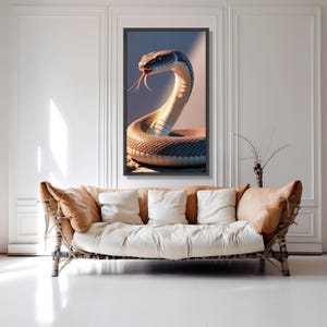 Realistic Snake Close-Up Canvas, Serpent Wall Art, Nature Wildlife Canvas, Animal Home Decoration, Reptile Art Print image 3