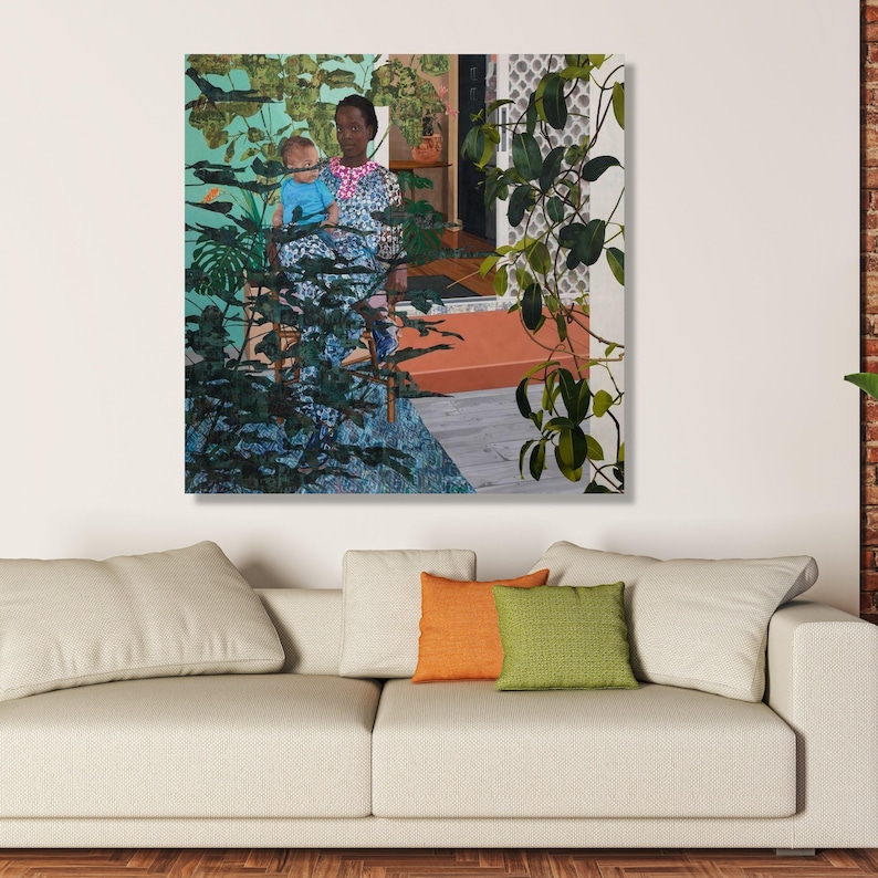 Njideka Akunyili Crosby Portrait Canvas, Mother and Child Wall Art ...