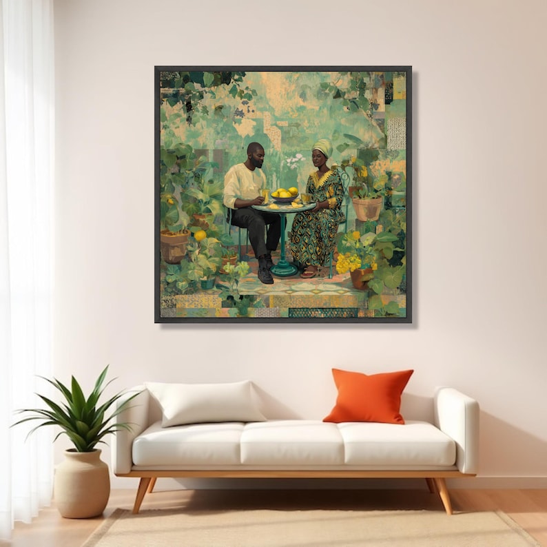 Intimate Garden Scene Canvas, Njideka Akunyili Crosby African Culture ...