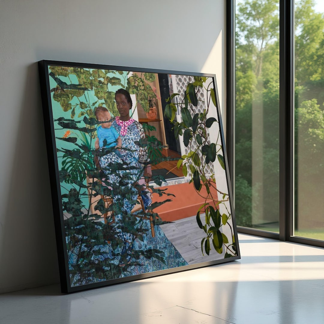 Njideka Akunyili Crosby Portrait Canvas, Mother and Child Wall Art ...