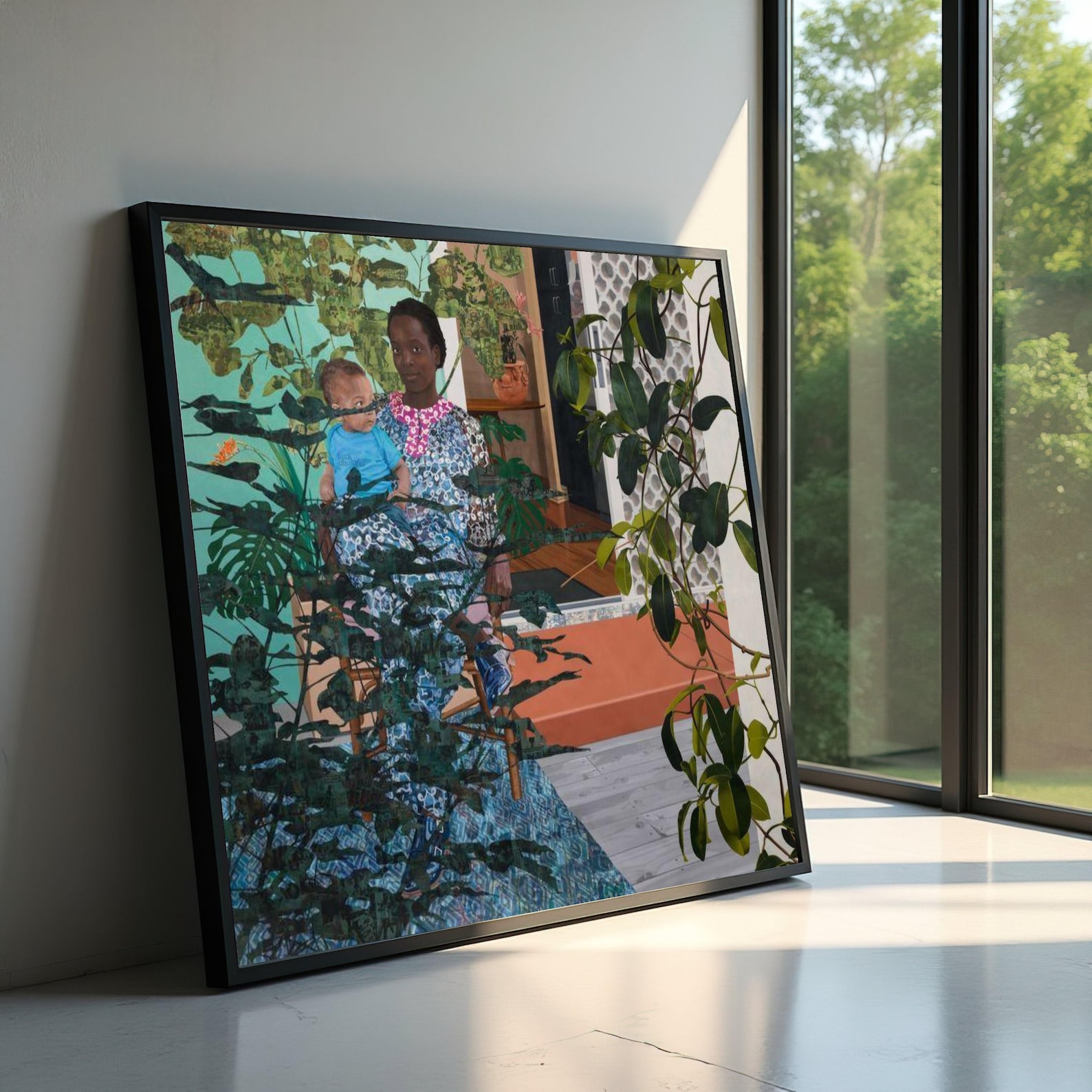 Njideka Akunyili Crosby Portrait Canvas, Mother and Child Wall Art ...