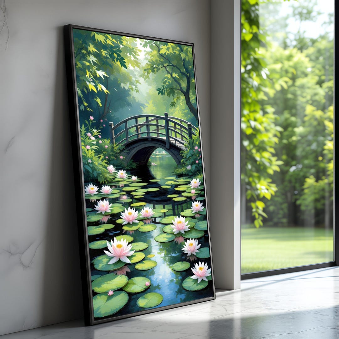 Claude Monet Water Lily Pond Canvas, Japanese Bridge Wall Art ...