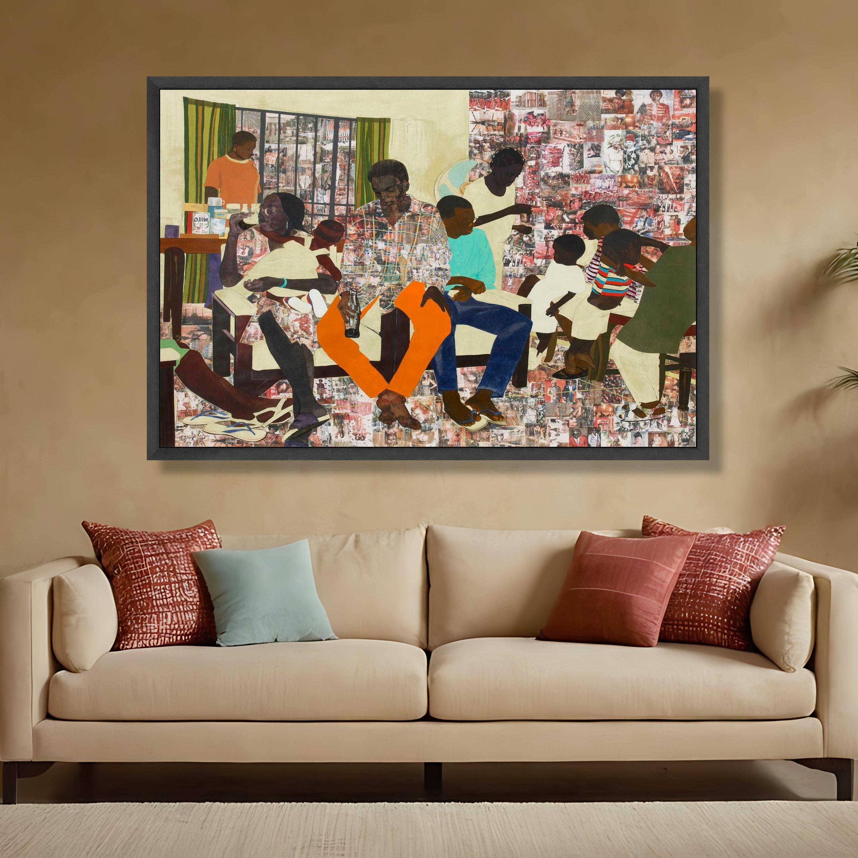 Njideka Akunyili Crosby Family Gathering Canvas, African Contemporary ...