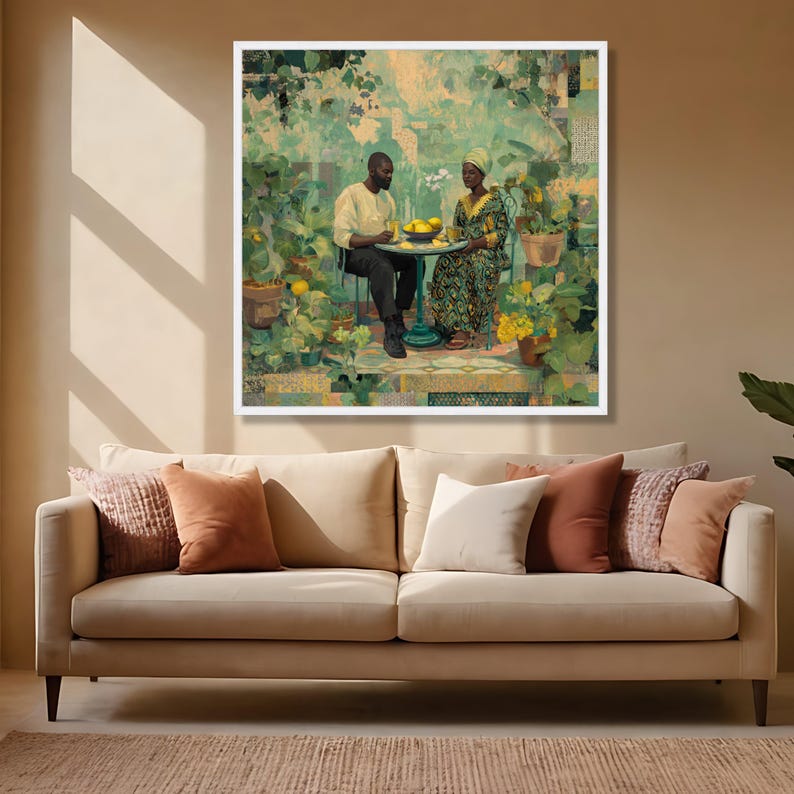 Intimate Garden Scene Canvas, Njideka Akunyili Crosby African Culture ...