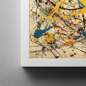 Child and Dog with Colorful Umbrella, Urban Rain Scene Canvas, Heartwarming Street Art Print, Modern Wall Art Decor, Ready to Hang Canvas image 8