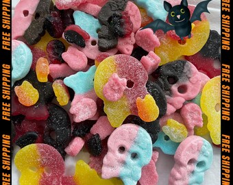 Halloween Swedish Bubs Skulls Mix – Authentic Swedish Sour Fruity Fizzy Candy | Scandinavian Pick n Mix, Halloween Sweets, Bulk Treats