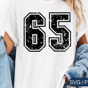 Distressed Varsity Numbers SVG PNG: Sport Jersey Font (Digitaler Download)