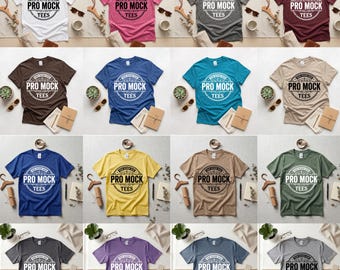 Gildan 64000 T-Shirt Mockup Bundle | 65 Colors, 4 Themes, 4 Styles (Digital Download)