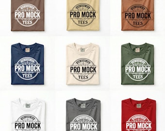 Comfort Colors 1717 Folded T-Shirt Mockup, 65 Colors, Flat Lay POD (Digital Download)